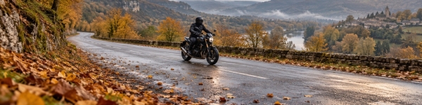 Feuilles mortes à moto : garder de l’adhérence en automne