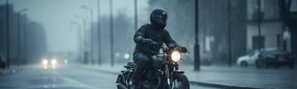 Conduire à moto sous la pluie