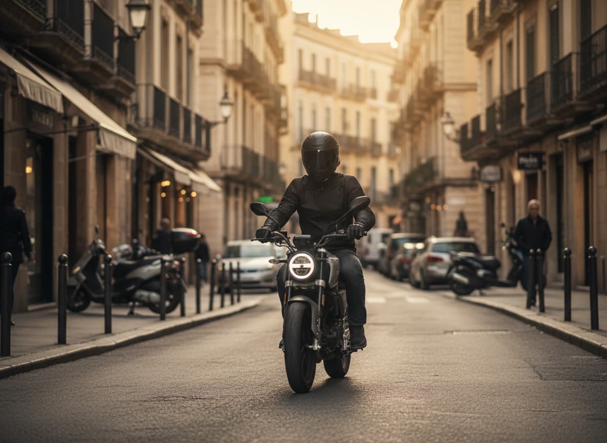Image d'un homme conduisant une moto argentée  gros cube nécessitant le permis moto