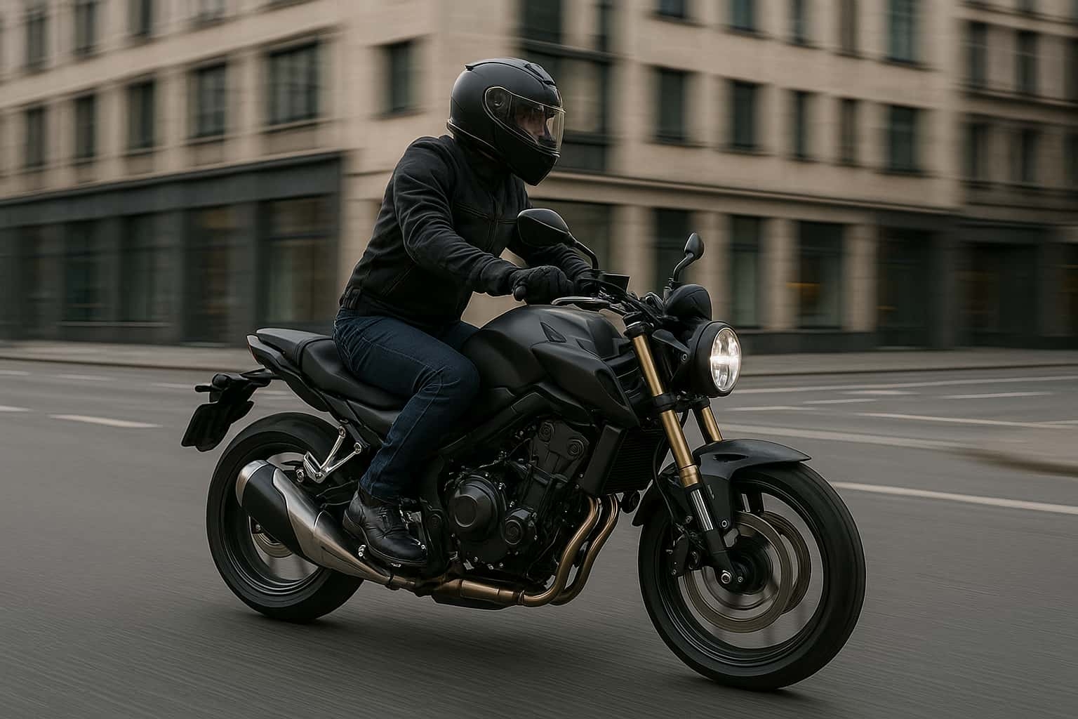 Image d'un motard en train de conduire une moto accessible avec un permis A2