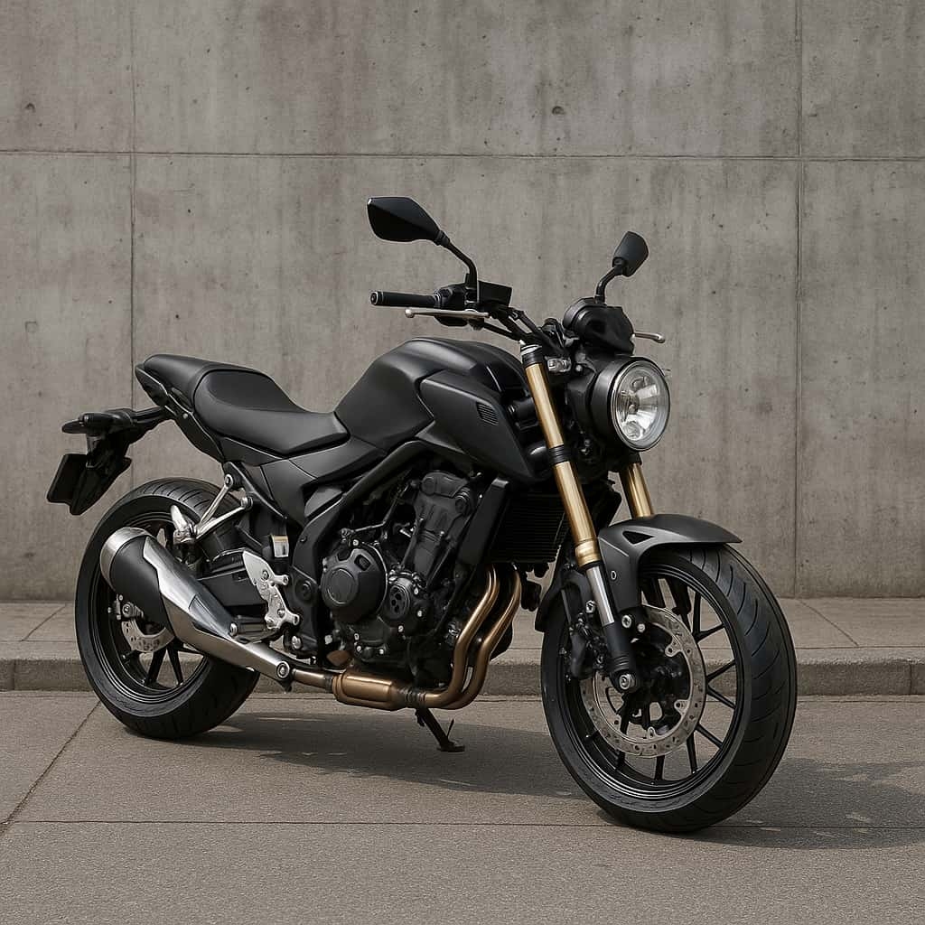 Image d'une moto noire accessible avec un permis moto A2