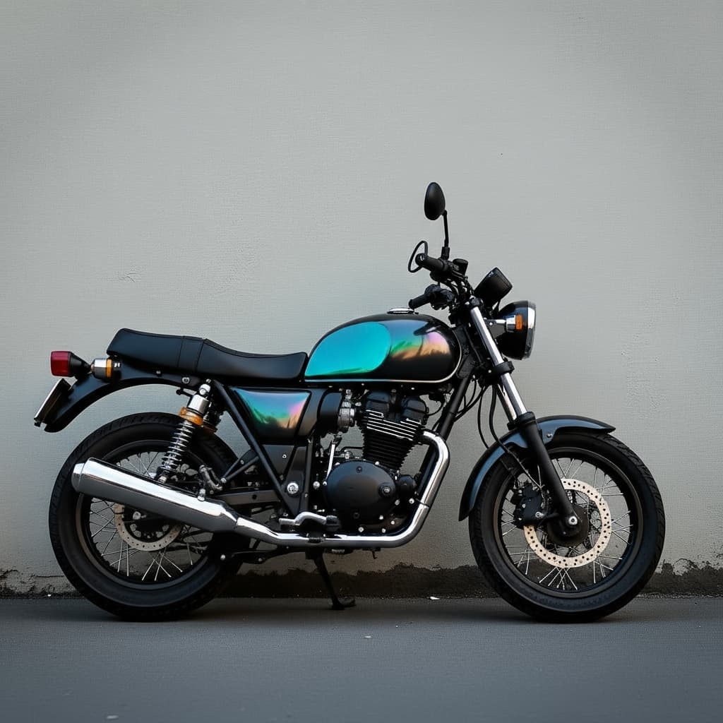 Moto noire brillante accessible avec un permis 125 ou une formation 125