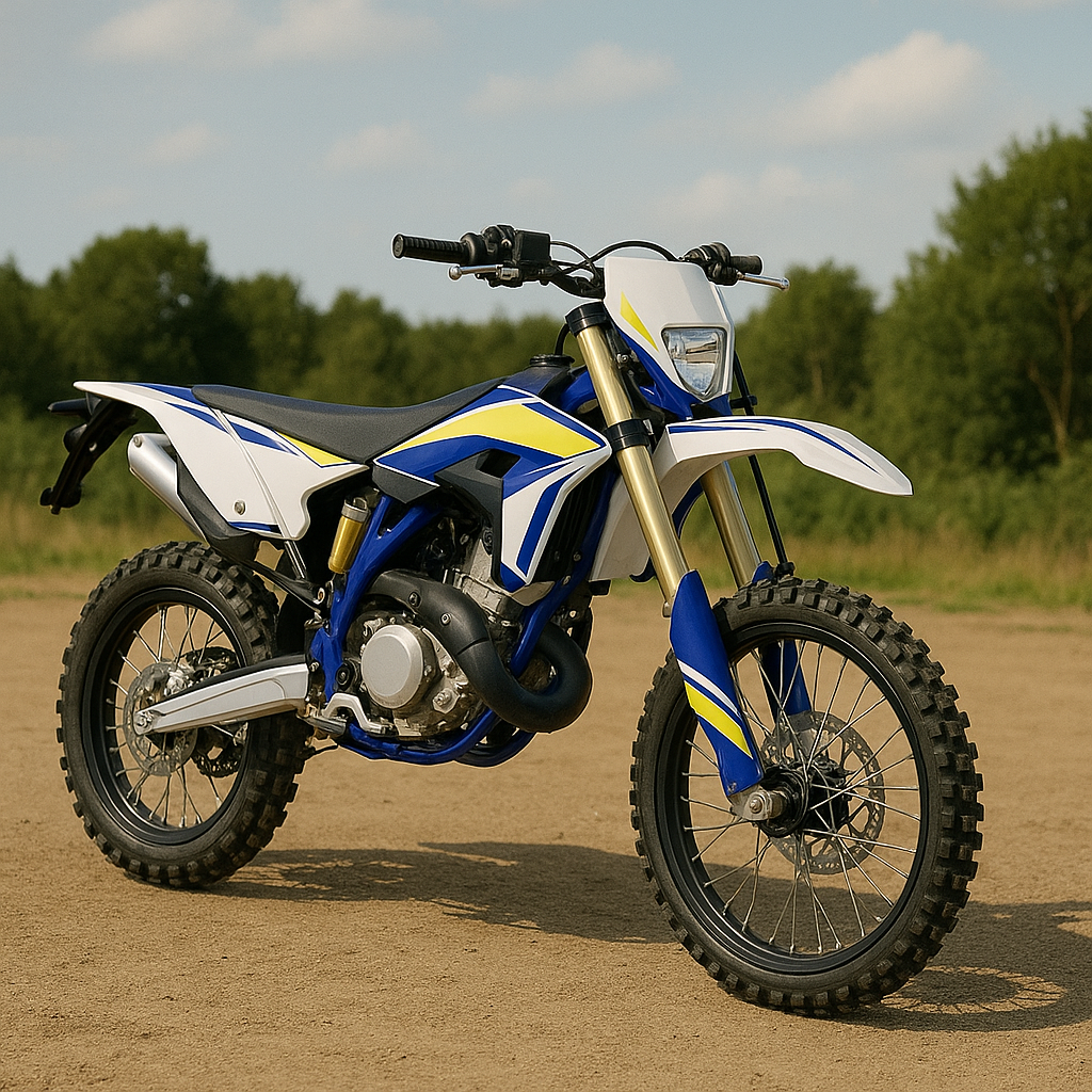 Image d'une moto 50cc enduro accessible avec le permis AM