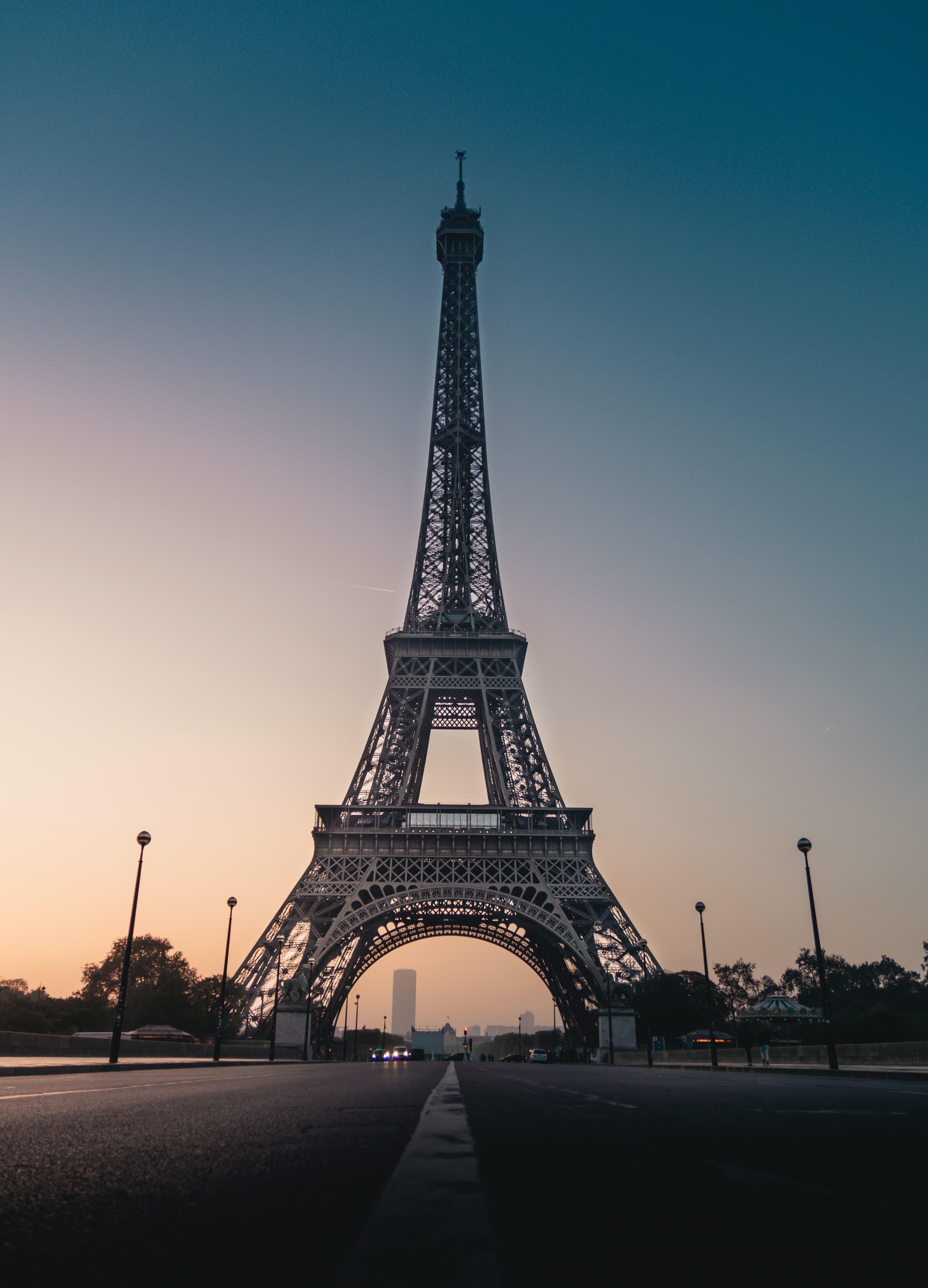 Photo de la tour Eiffel vue à partir du pont de l'Iéna